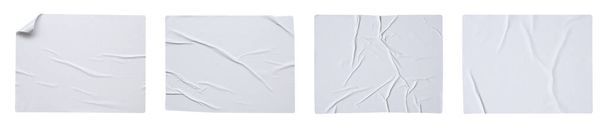 Set di etichette adesive carta bianca isolato su sfondo bianco - Foto, immagini