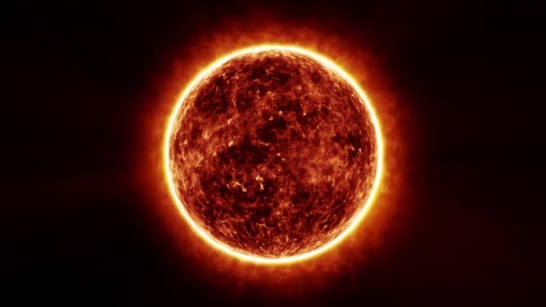 Video animaatio auringon ilmakehän plasman liikkeen taustaa vasten mustaa tilaa. lähikuva - aurinkoilmakehä - tila - ilmakehä - kuvamateriaali - Materiaali, video