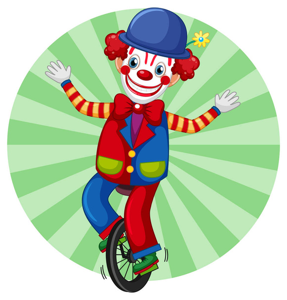 Bunte Clown Zeichentrickfigur Illustration - Vektor, Bild