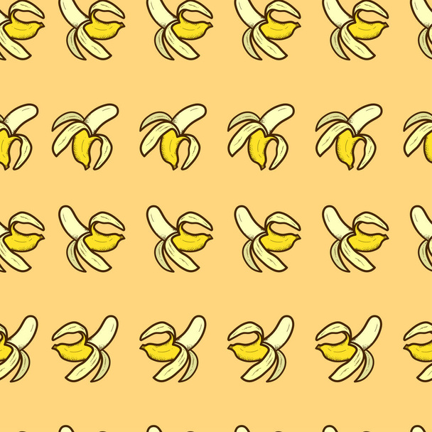 Bananas seamless pattern, Hand drawn. Vector illustration eps.10 - Vektor, Bild