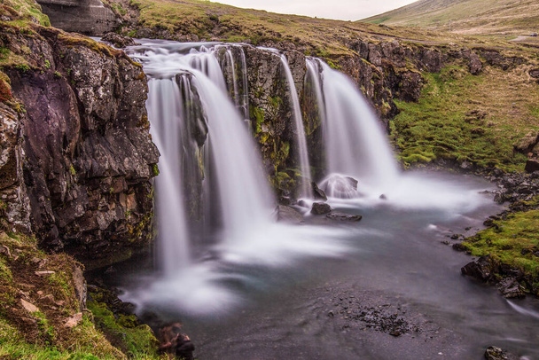 beautiful waterfall in the mountains - Fotó, kép