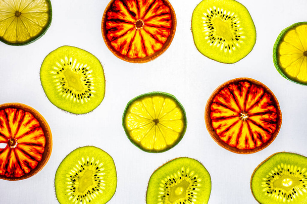 fresh fruits on white background - Valokuva, kuva