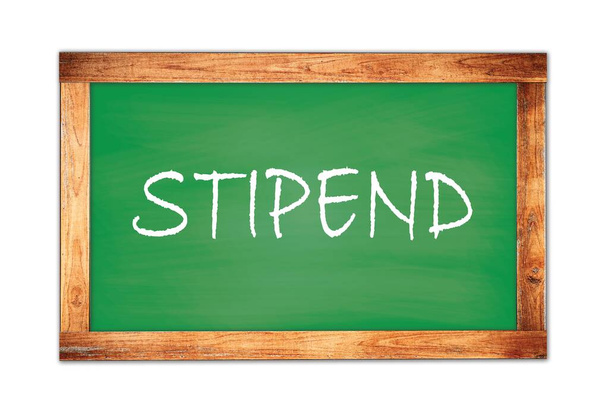 STIPEND text written on green wooden frame school blackboard. - Photo, Image