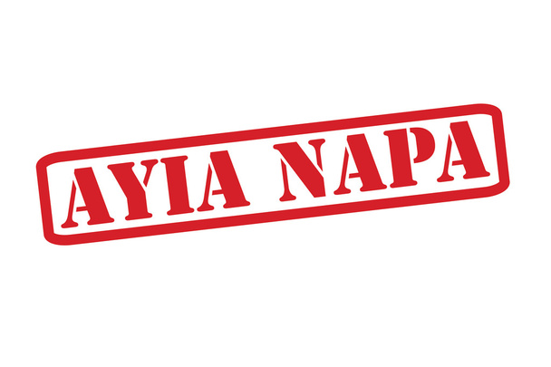 Ayia Napa piros gumibélyegző vektor, mint egy fehér háttér. - Vektor, kép