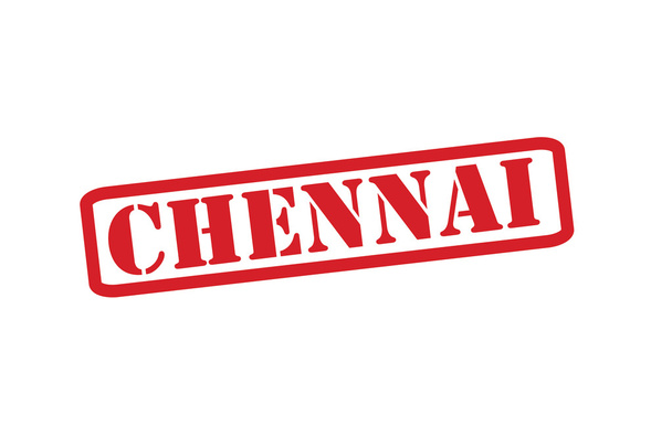 CHENNAI Red Rubber Stamp vector over the white background. - Вектор, зображення
