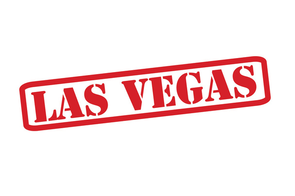 Beyaz bir arka plan üzerinde Las Vegas Red lastik damgası vektör. - Vektör, Görsel