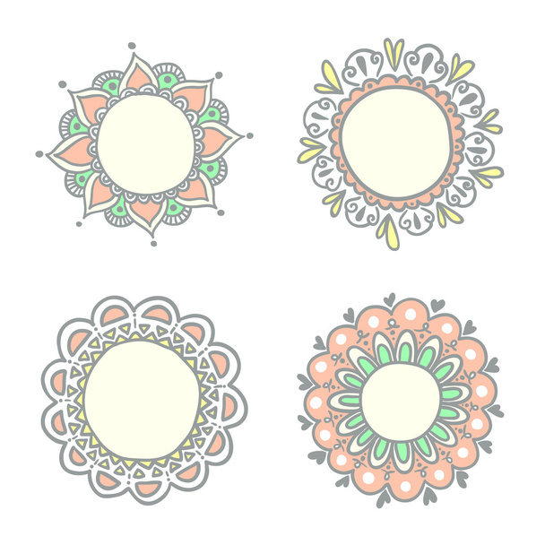 Set of doodle frames. - Vector, Imagen
