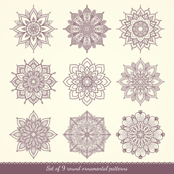 Conjunto de patrones florales
.  - Vector, Imagen
