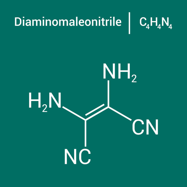 Diaminomaleonitrile kimyasal yapısı (C4H4N4) - Vektör, Görsel