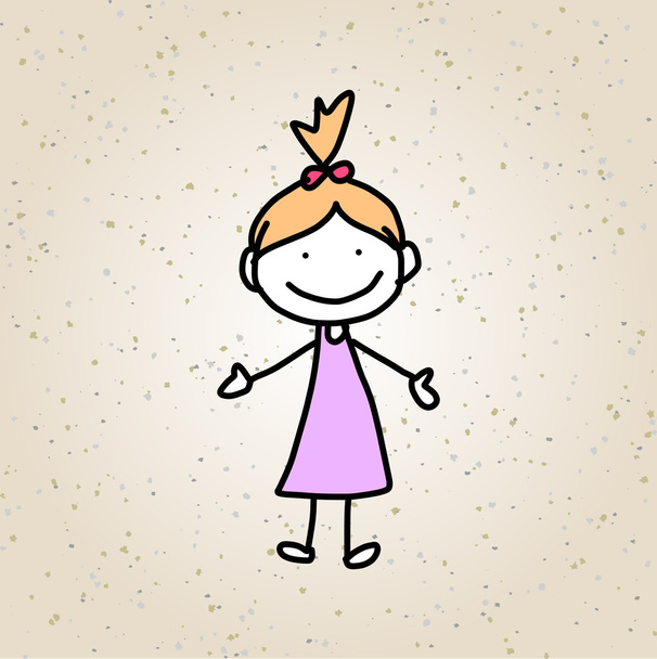 Ручной рисунок мультфильма абстрактные счастливые дети
 - Вектор,изображение
