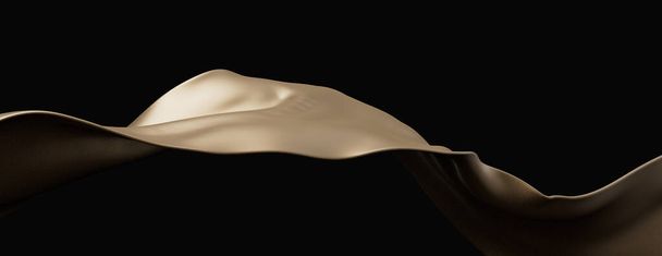 splash of milk on a black background. 3d rendering, illustration. - Photo, Image