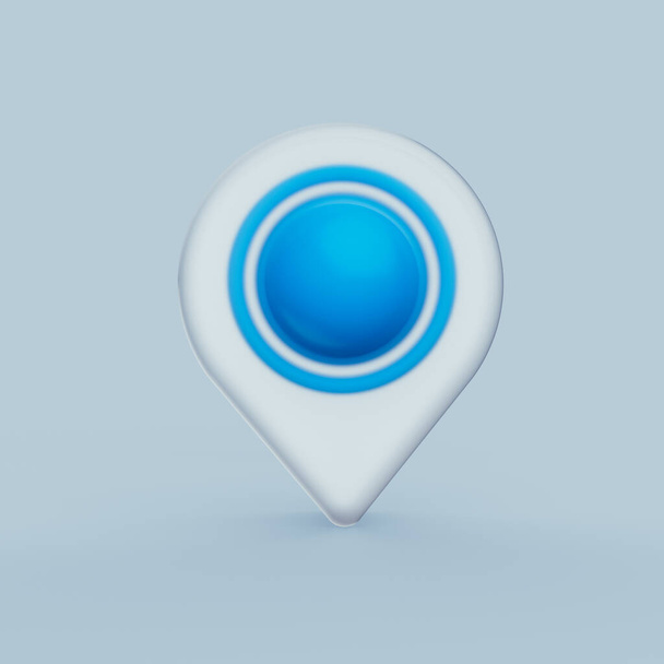 3d rendering of a blue location icon - Foto, Imagem