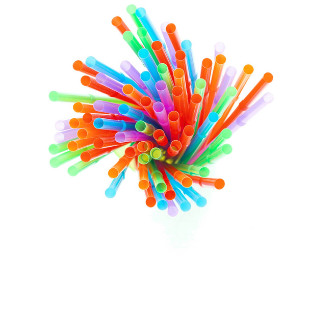 Colorful drinking straws, close up - Photo, Image