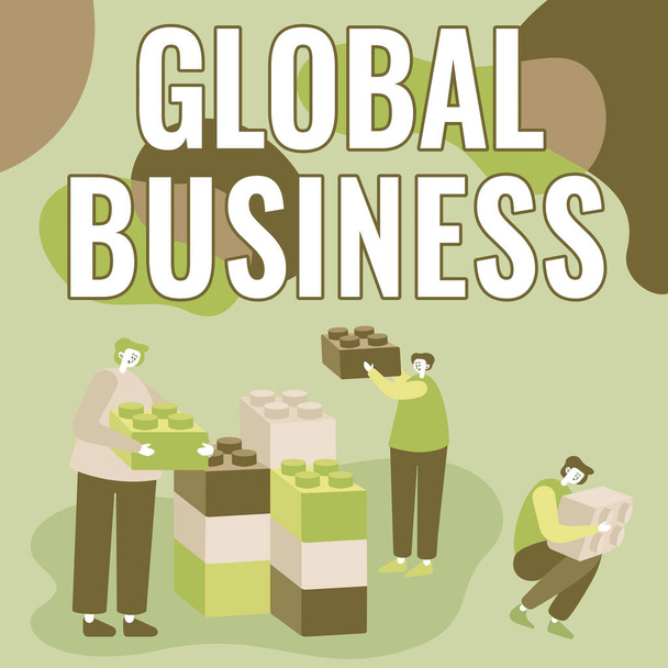 Text, der Inspiration für Global Business zeigt. Internet-Konzept Handel und Geschäftssystem eines Unternehmens auf der ganzen Welt. - Foto, Bild