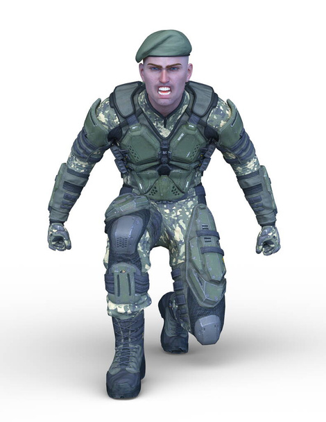 3D rendering of a warrior - Φωτογραφία, εικόνα