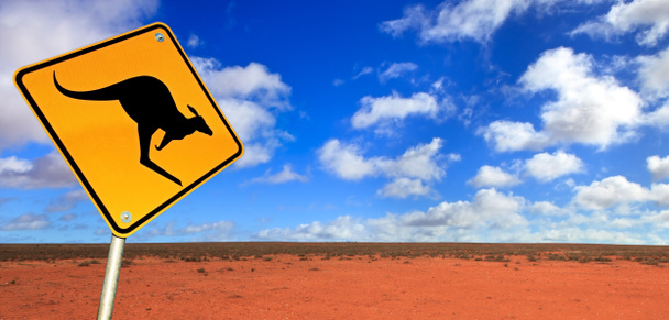 Znak drogowy kangur - Zdjęcie, obraz