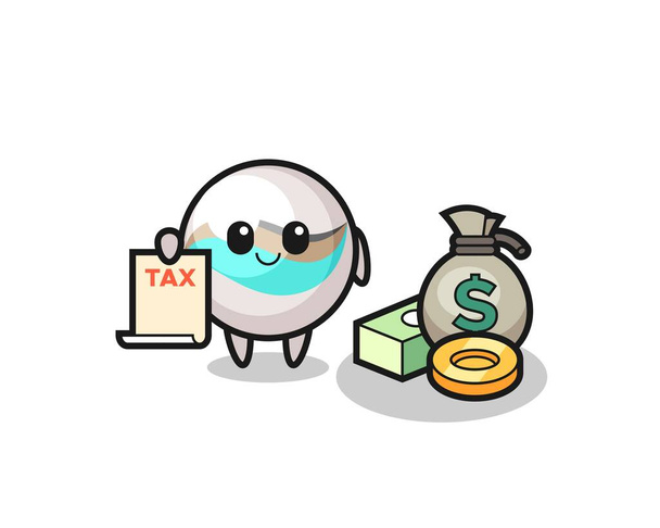 Character cartoon of marble toy as a accountant , cute design - Vector, Image