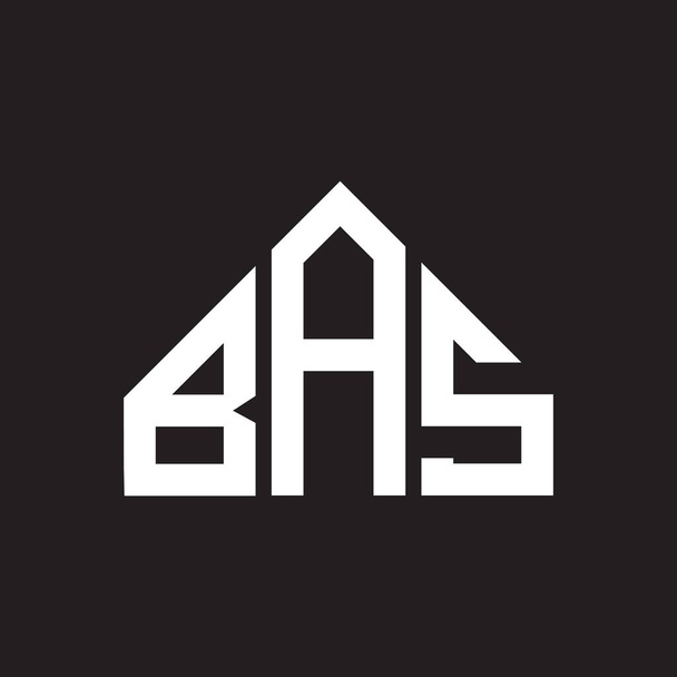 Design des BAS-Schriftzugs. BAS Monogramm Initialen Buchstabe Logo Konzept. BAS Buchstabendesign auf schwarzem Hintergrund. - Vektor, Bild