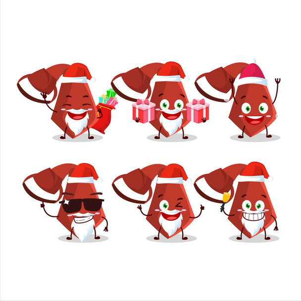 Santa Claus emoticons with red tie cartoon character. Vector illustration - Vector, imagen