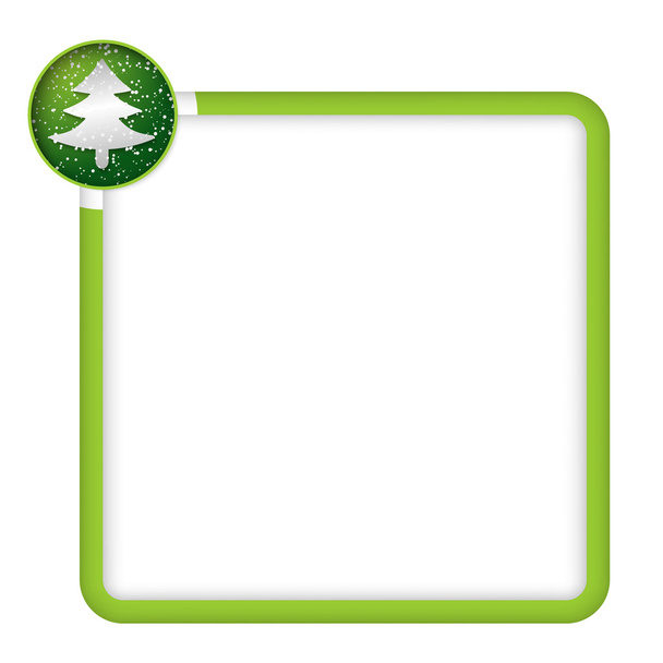 green frame for any text with xmas tree - Вектор,изображение