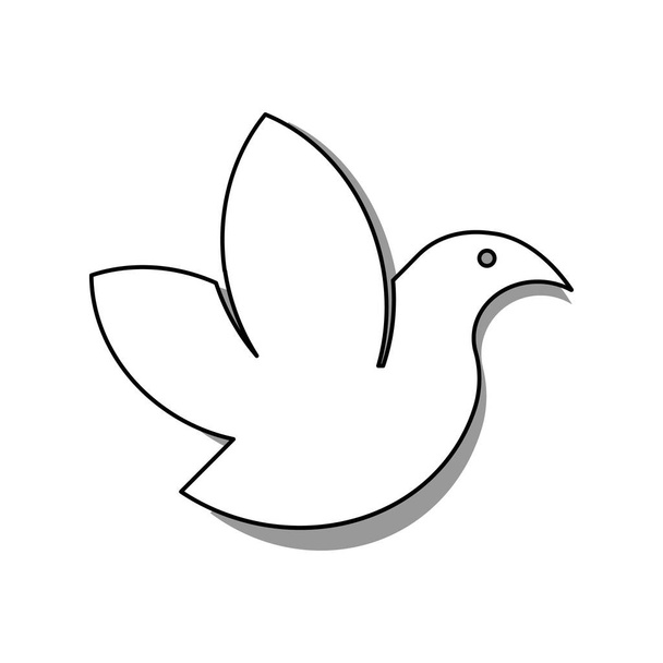Dove logo template. Vector icon isolated on white background. - Vector, Image