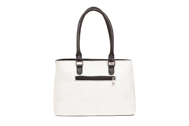 Branco, bolsa de couro mulheres elegantes. Bolsa feminina elegante, isolada - Foto, Imagem