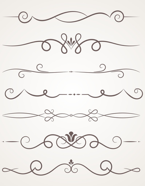 Calligraphic decorative elements. - Vector, Imagen