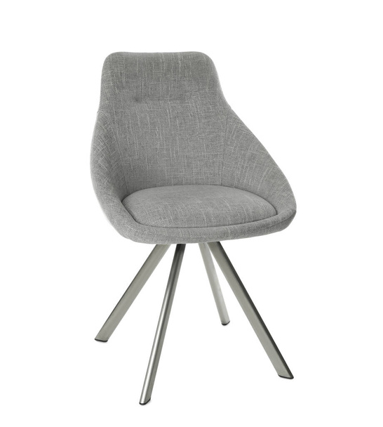 Stylish comfortable grey chair isolated on white - Zdjęcie, obraz