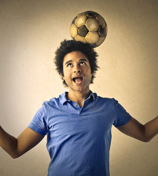 Boy with a soccer ball - Zdjęcie, obraz