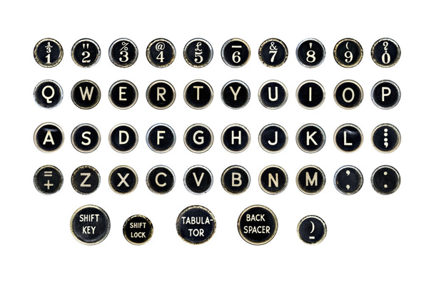írógép kulcsfontosságú ábécé - Fotó, kép