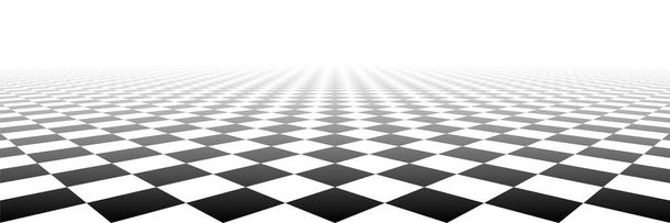Damalı fayanslı geometrik perspektif Checkerboard yüzey vektör arkaplan çizimi. - Vektör, Görsel