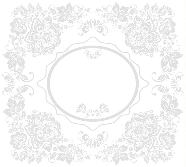 Vector background of floral pattern with traditional russian flower ornament. Khokhloma. - Vektör, Görsel