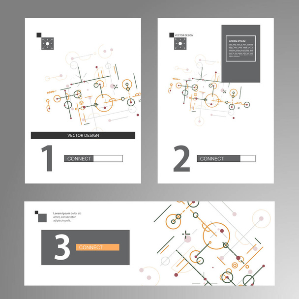 Cover brochure geometric data. Document concept. Modern minimal style. Business card. Business abstract presentation concept. Minimal poster - Vektor, obrázek