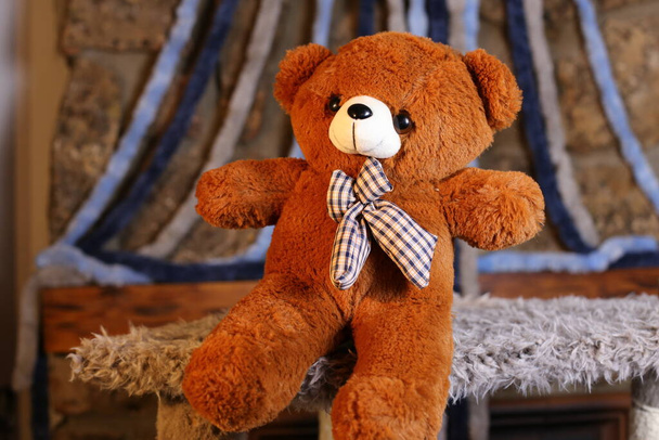 zblízka záběr plyšového medvídka měkká hračka - Fotografie, Obrázek