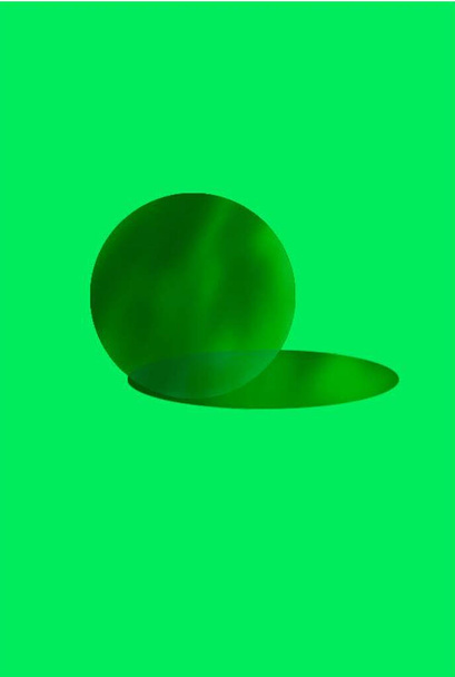ball with shadow on green background - Photo, Image