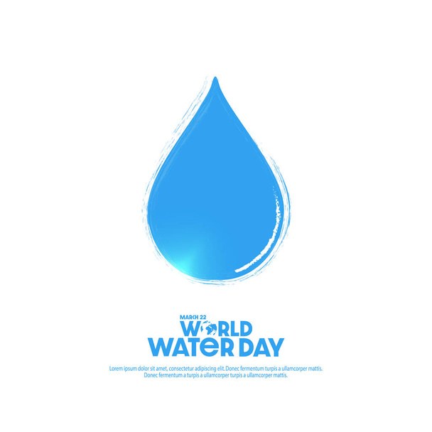 Concepto del Día Mundial del Agua. Guardar el agua - Se puede utilizar para el logotipo, pancarta, cartel, tarjeta de felicitación, sitio web, volante, etc.. - Vector, imagen