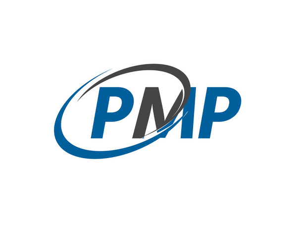 PMPの手紙創造的な現代的なエレガントなスウッシュロゴデザイン - ベクター画像