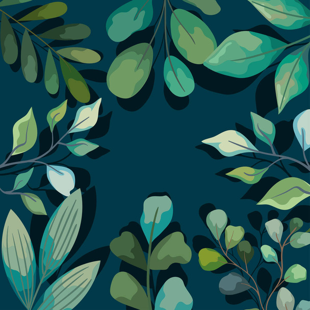 poster with plant branches - Vector, afbeelding