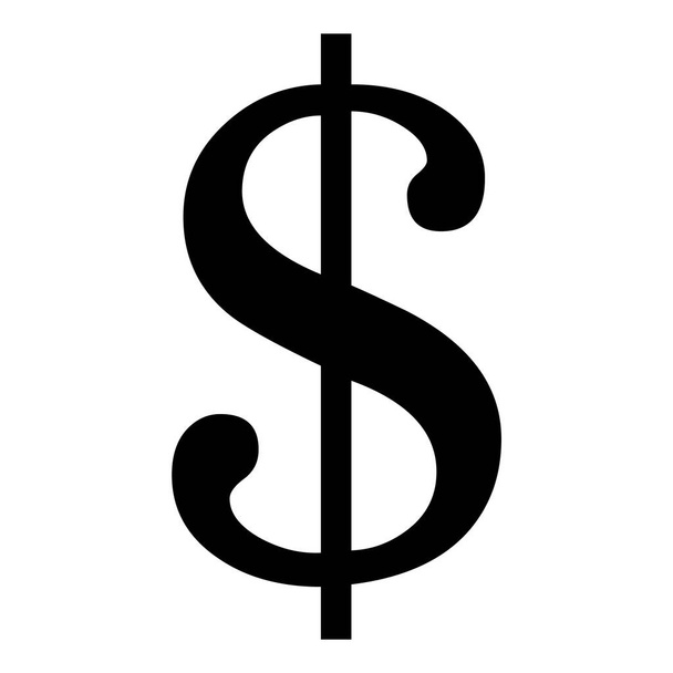 Dinheiro do dólar Ícone liso da moeda isolado no fundo branco - Vetor, Imagem