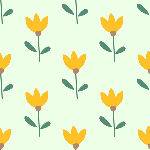 Flowers cute seamless pattern. Vector illustration for fabric design, gift paper, baby clothes, textiles, cards - Vector, Image