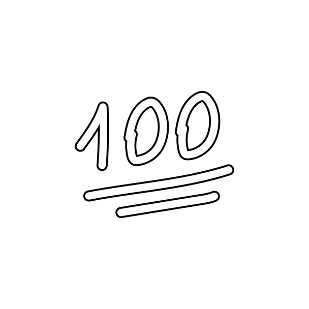 grey hundred points emoji icon vector illustration - Vector, Image