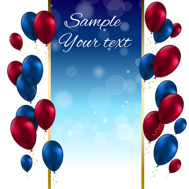 Color Glossy Balloons Card Vector Illustration - Vector, Image