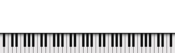 Realistico sfondo bianco con spazio di testo tasti pianoforte in bianco e nero - Illustrazione vettoriale - Vettoriali, immagini