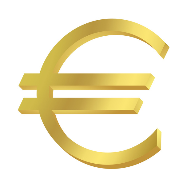 Gold Euro sign or symbol - Fotoğraf, Görsel