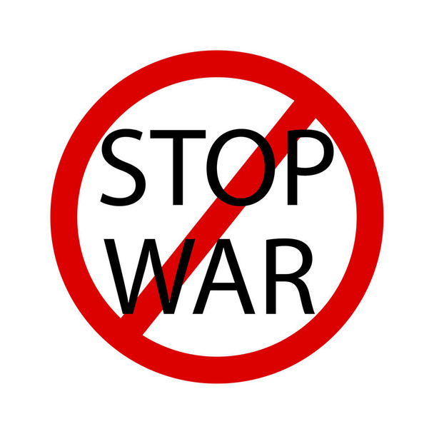 Button with red stop sign war. Stop war sign. Love symbol. Vector illustration. stock image.  - Vektor, kép