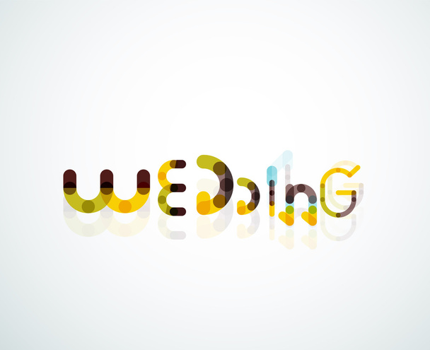 Esküvő szó betűtípus koncepcióterv - Vektor, kép
