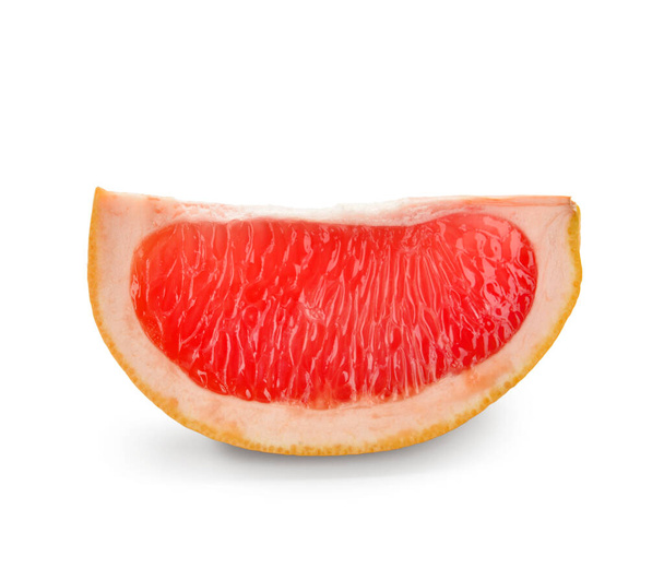 Kousek chutného zralého grapefruitu na bílém pozadí - Fotografie, Obrázek