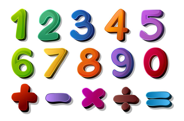 illustration of numbers and maths symbols on white background - Vector, Image