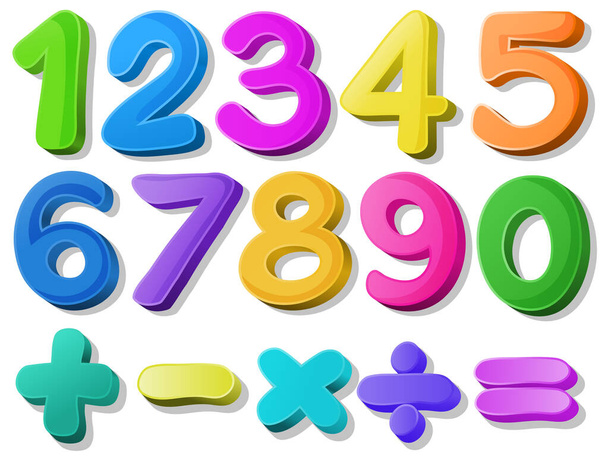 Illustration of multicolored number - Vector, Image