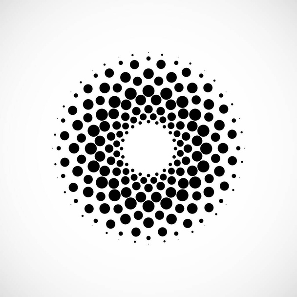 Halftone dotted circles. Dots in circular form. Vector logo - Vector, Image